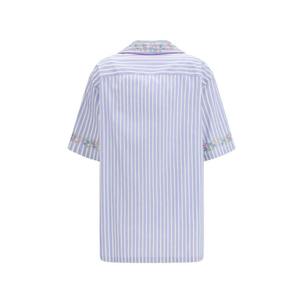 Dolce & Gabbana Blue Cotton Shortsleeve Shirt