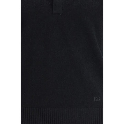 Dolce & Gabbana Black Cotton Polo Shirt