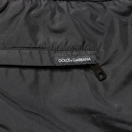 Dolce & Gabbana Black Polyester Drawstring Men Shorts Swimwear