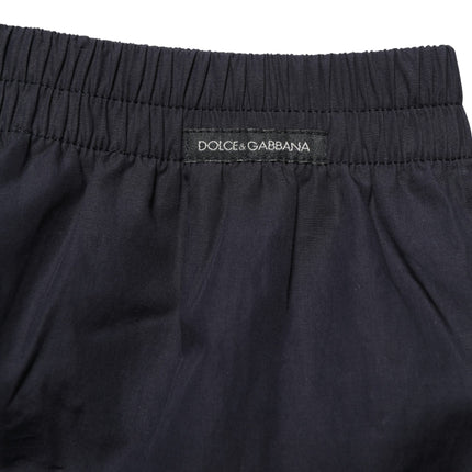 Dolce & Gabbana Black Cotton Elastic Waist Swim Shorts Swimwear