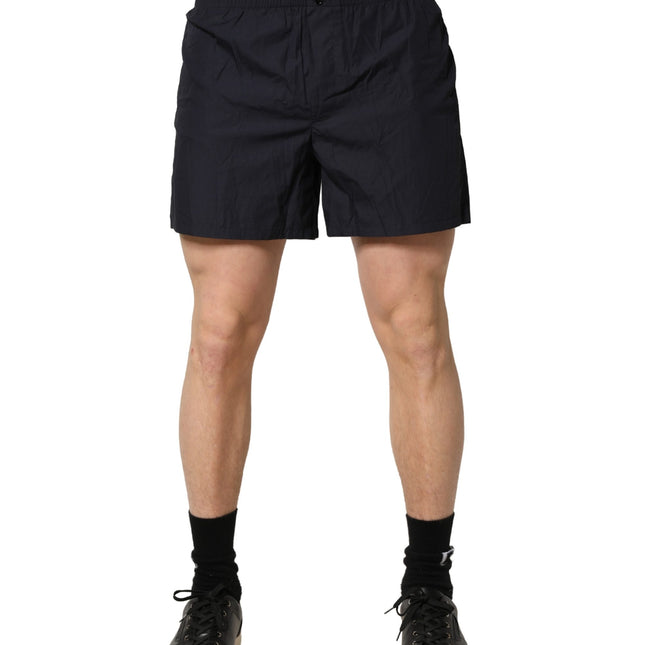 Dolce & Gabbana Black Cotton Elastic Waist Swim Shorts Swimwear