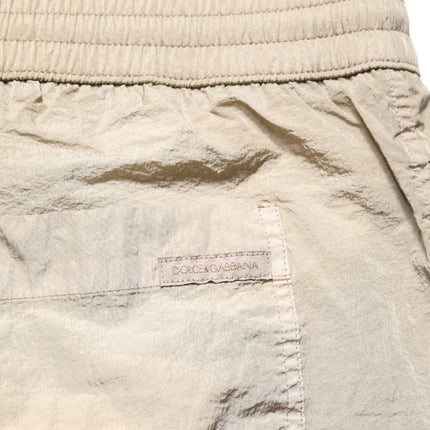 Dolce & Gabbana Brown Nylon Drawstring Swim Shorts Swimwear