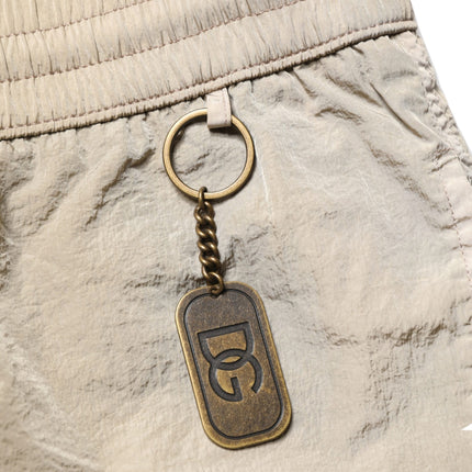 Dolce & Gabbana Brown Nylon Drawstring Swim Shorts Swimwear