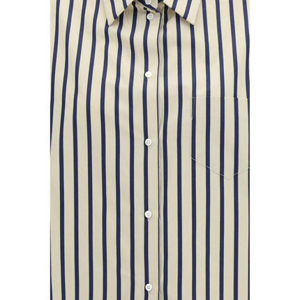 Sara Roka Blue Cotton Pattern Shirt