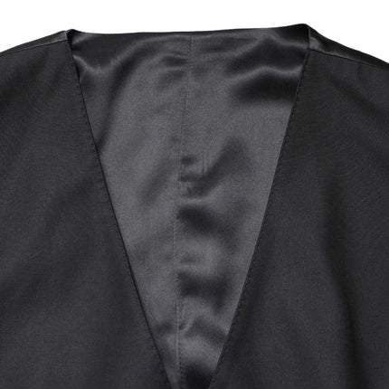 Dolce & Gabbana Black Wool Single Breasted Men Waistcoat Vest