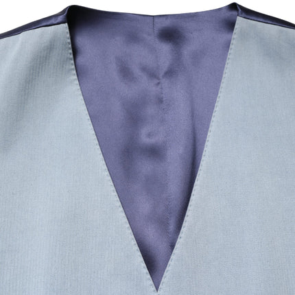 Dolce & Gabbana Gray Wool Single Breasted Men Waistcoat Vest