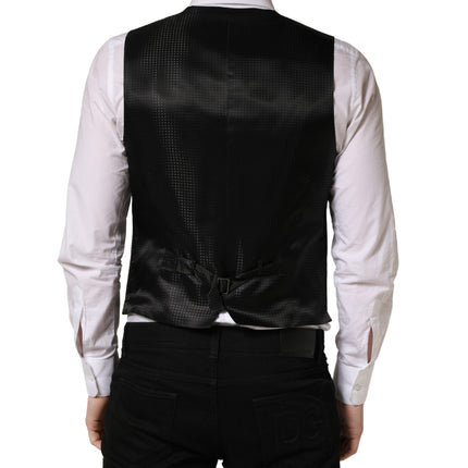Dolce & Gabbana Black Wool Single Breasted Waistcoat Vest