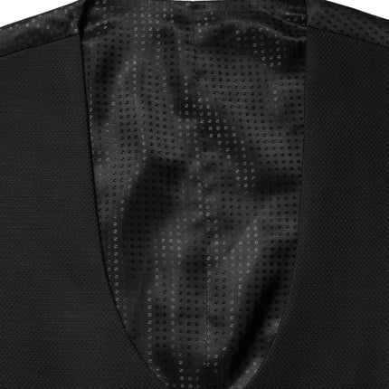 Dolce & Gabbana Black Wool Single Breasted Waistcoat Vest