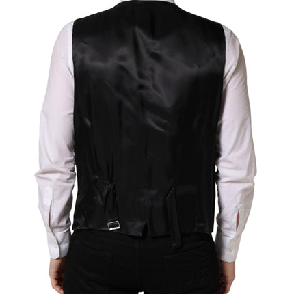 Dolce & Gabbana Black Wool Single Breasted Waistcoat Vest