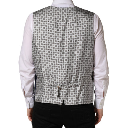 Dolce & Gabbana Navy Blue Wool Dress Formal Waistcoat Vest