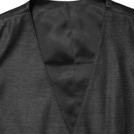 Dolce & Gabbana Dark Gray Wool Dress Formal Waistcoat Vest