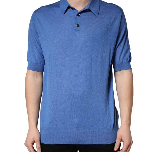 Dolce & Gabbana Blue Cashmere Short Sleeves Polo  T-shirt