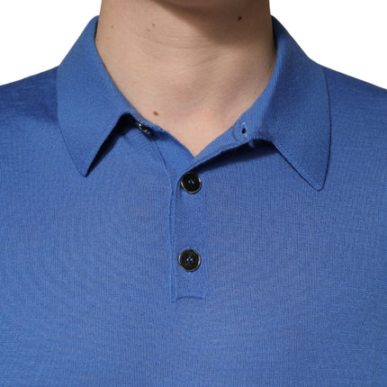 Dolce & Gabbana Blue Cashmere Short Sleeves Polo  T-shirt