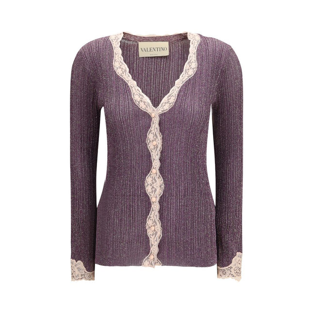 Valentino Garavani Purple Viscose Cardigan