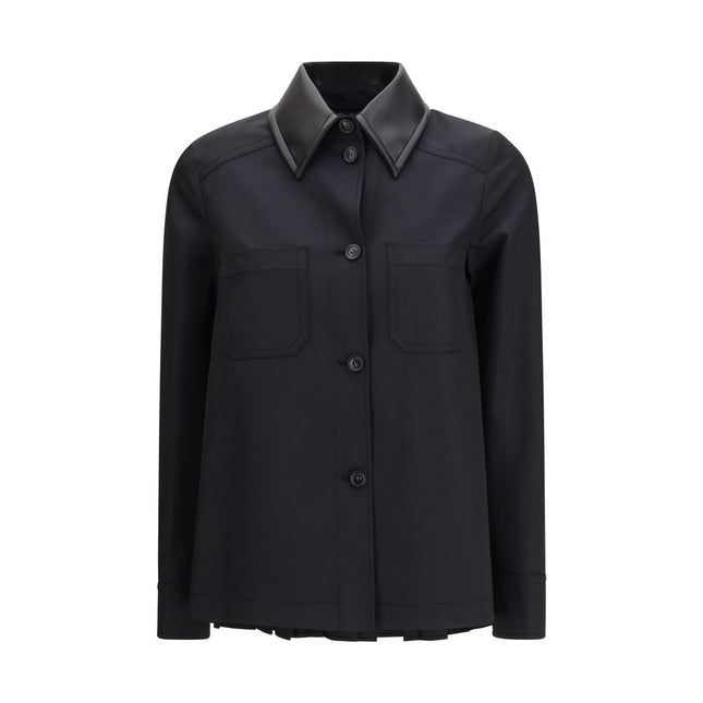 Max Mara Black Polyester Pattern Shirt