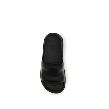 Moncler Black Rubber Flat Sandals