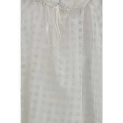 Sara Roka White Cotton Pattern Shirt