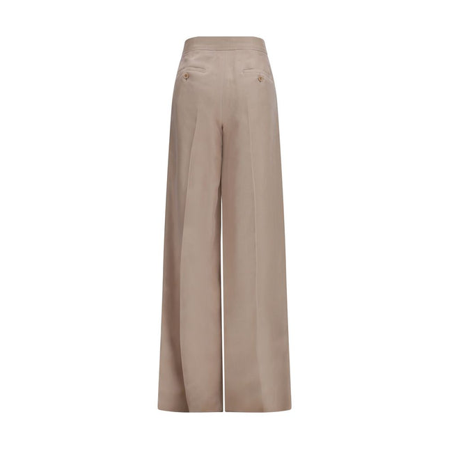 Max Mara Beige Silk Casual Pants