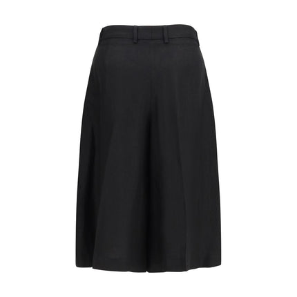 Lardini Black Viscose Bermuda Shorts
