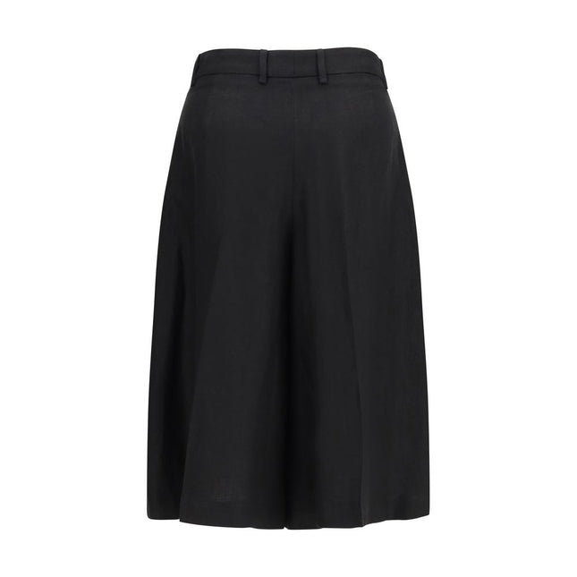 Lardini Black Viscose Bermuda Shorts