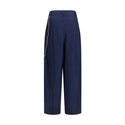 Darkpark Blue Cotton Casual Pants