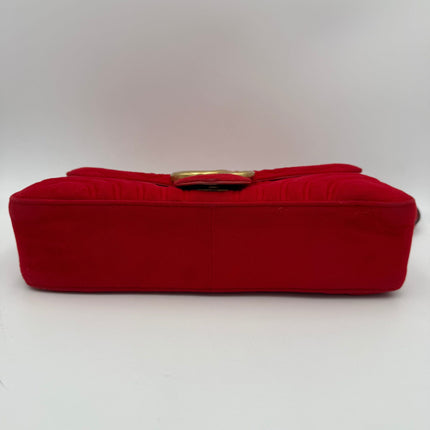 Gucci GUCCI MARMONT Red Velvet Handbag