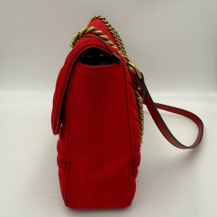 Gucci GUCCI MARMONT Red Velvet Handbag