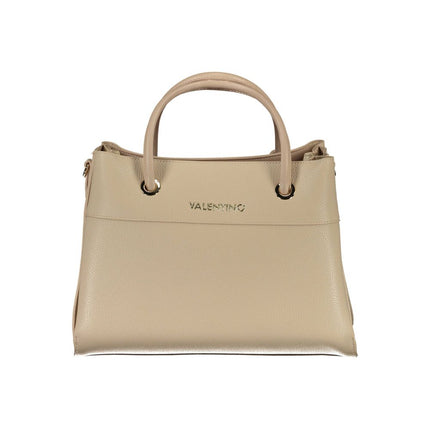 Mario Valentino Beige Polyurethane Women's Bag with Handles and Compartments