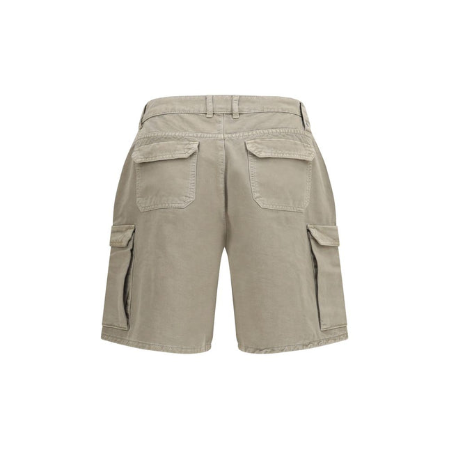 Represent Beige Cotton Bermuda Shorts