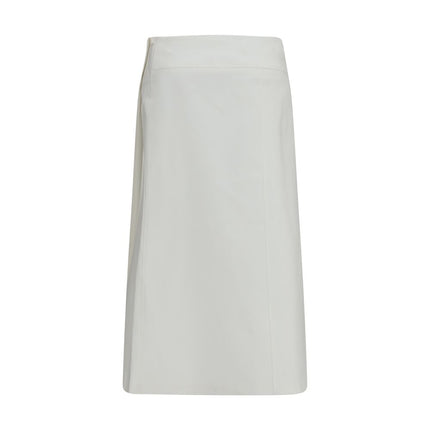 RIER White Cotton Midi Skirt