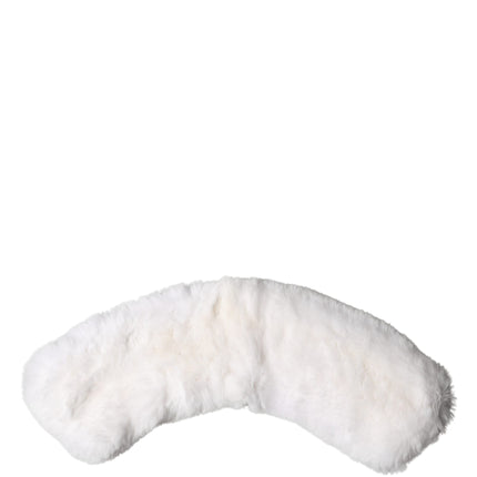 Dolce & Gabbana White Fur Shoulder Collar Wrap Shawl Scarf