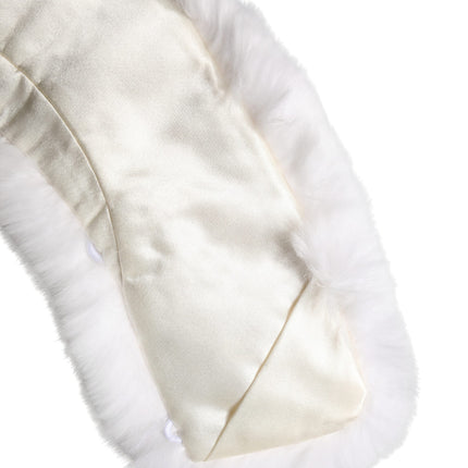 Dolce & Gabbana White Fur Shoulder Collar Wrap Shawl Scarf