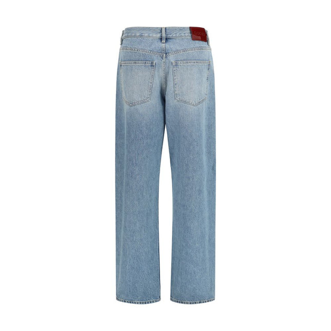Gucci Blue Cotton Straight-Leg Jeans