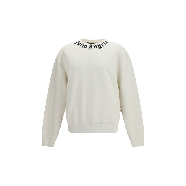 Palm Angels White Cotton Sweatshirt