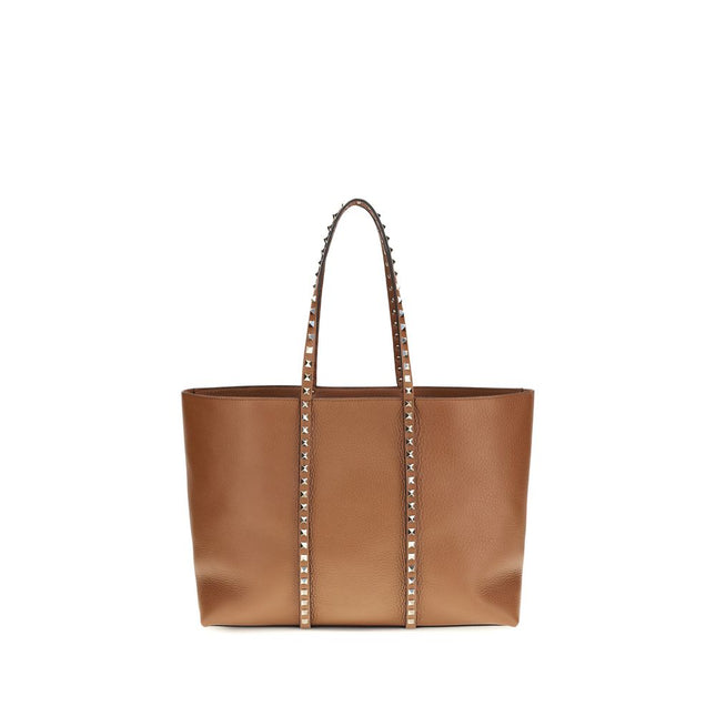 Valentino Garavani Brown Calf Leather Bos Taurus Shoulder Bag
