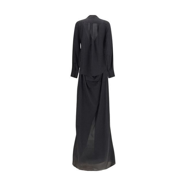SA SU PHI Black Silk Long Dress