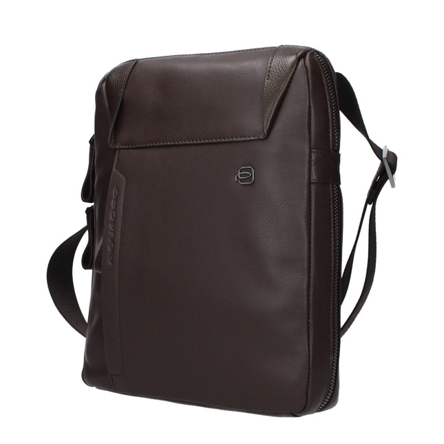 Piquadro Brown Leather Crossbody Bag Piquadro