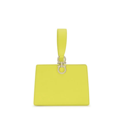 Ferragamo Bicolor Calf Leather Bos Taurus Clutch Bag