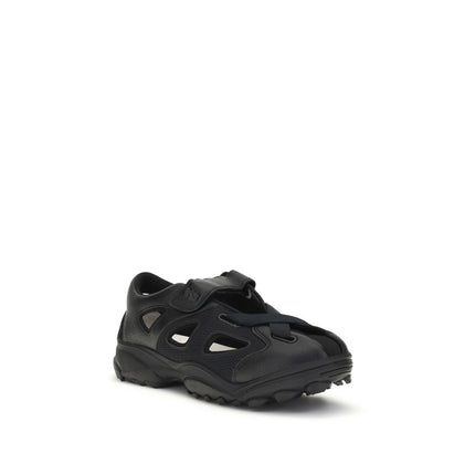 Y-3 Black Calf Leather Bos Taurus Flat Sandals