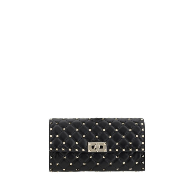 Valentino Garavani Black Calf Leather Bos Taurus Shoulder Bag