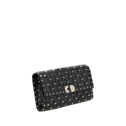 Valentino Garavani Black Calf Leather Bos Taurus Shoulder Bag