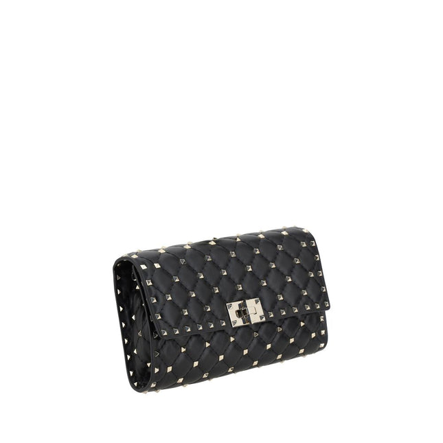 Valentino Garavani Black Calf Leather Bos Taurus Shoulder Bag