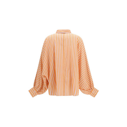 SOSUE Orange Cotton Pattern Shirt