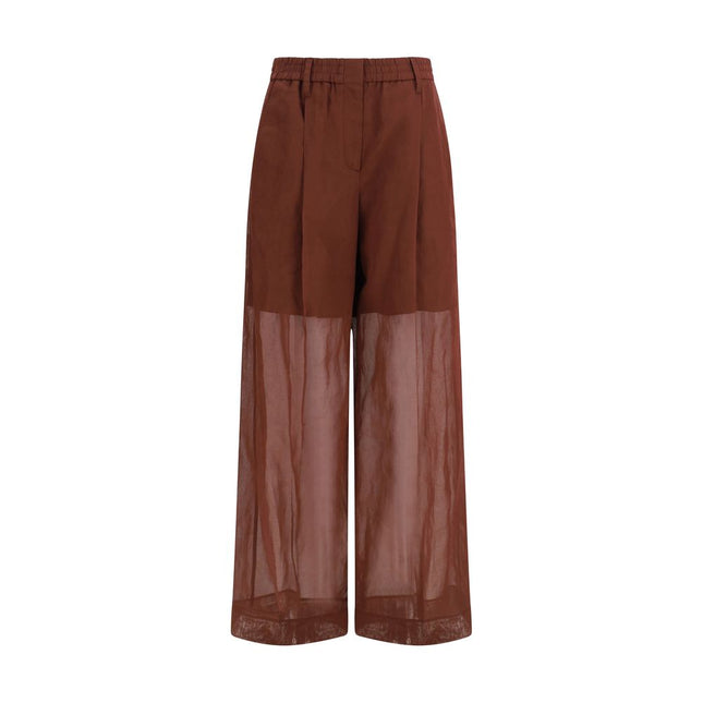 Brunello Cucinelli Brown Cotton Casual Pants