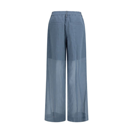 Brunello Cucinelli Blue Cotton Casual Pants