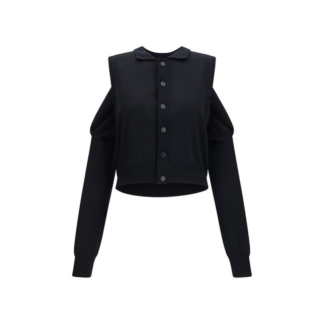 ALAINPAUL Black Cotton Cardigan