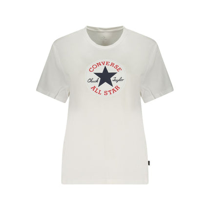 Converse White Cotton Womens T-Shirt