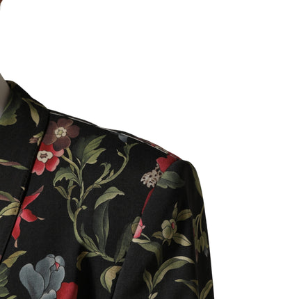 Dolce & Gabbana Multicolor Floral Leopard 1 Button Men Suit Jacket
