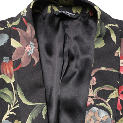 Dolce & Gabbana Multicolor Floral Leopard 1 Button Men Suit Jacket