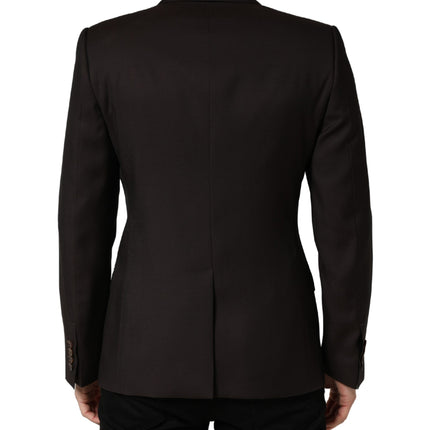 Dolce & Gabbana Dark Violet Wool Double Breasted Suit Jacket